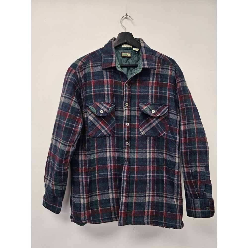 Vintage Pine Grove Jacket Mens Medium Plaid Wool‎ Blend Quilted Workwear 90s